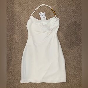 NWT ZARA white halter mini dress - Small